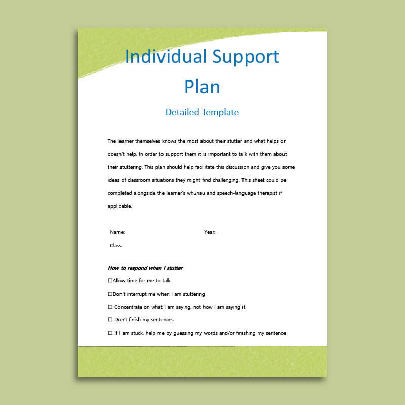 Individual Support Plan Doc